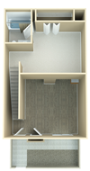 1 Bed | 1.5 Bath - Flats at Peoria III